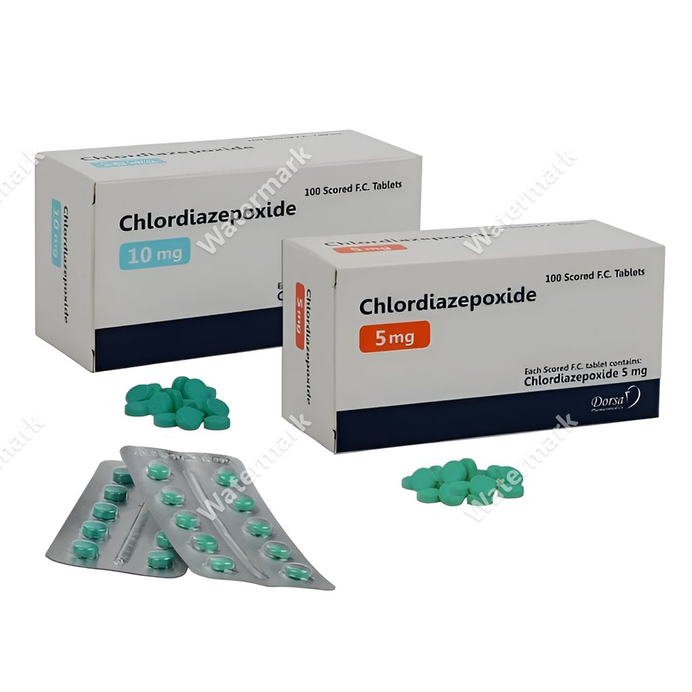Препарат Хлордиазепоксид 5 мг и 10 мг — упаковки таблеток и блистеры, наличие в аптеках РК