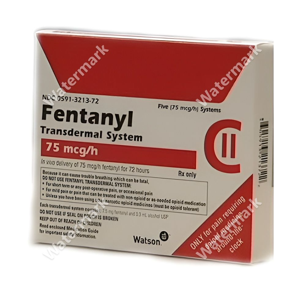 Трансдермальная система (пластырь) Фентанил 75 мкг/ч от Watson — упаковка для длительного контроля боли в течение 72 часов, дозировка в микрограммах
