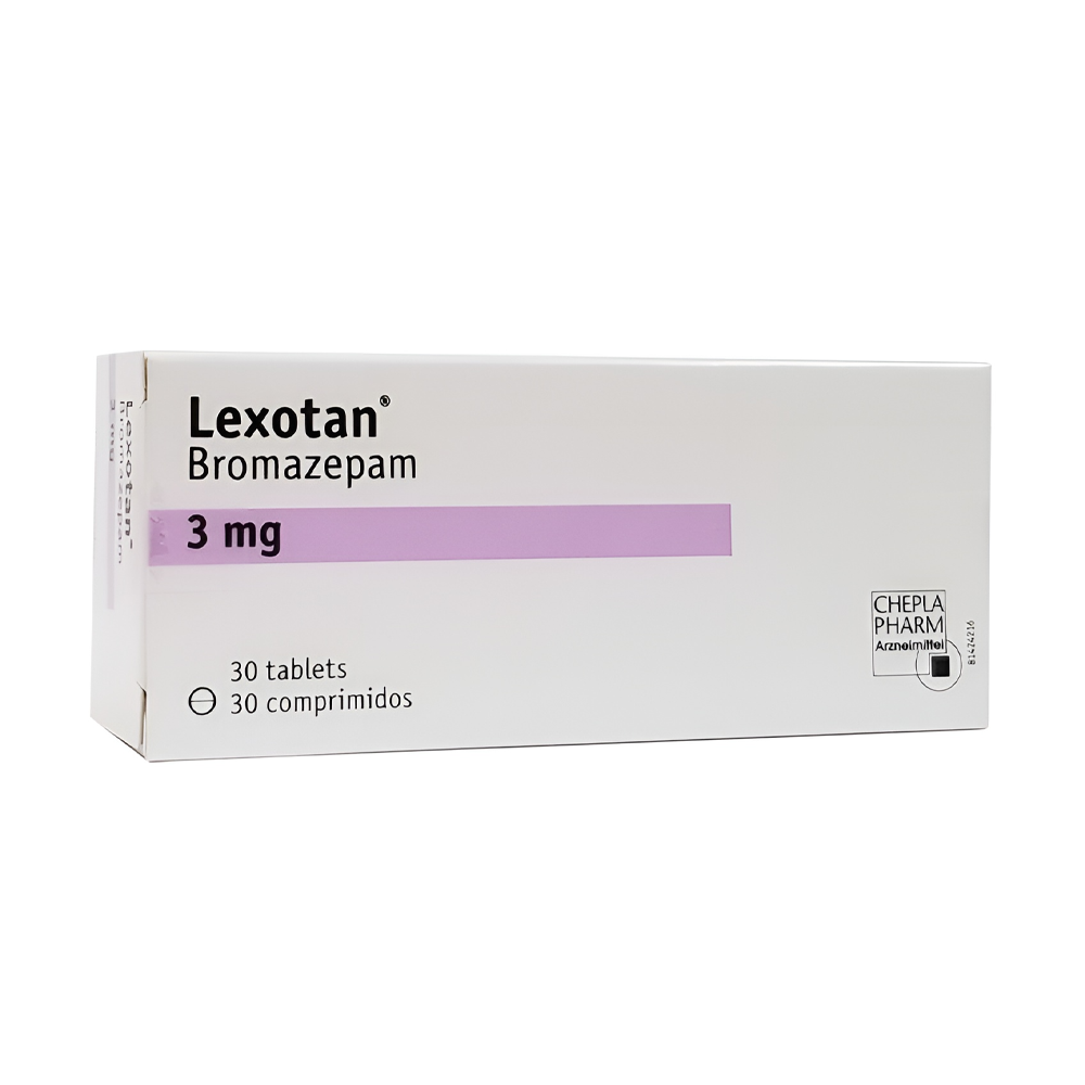 Препарат Лексотан (Бромазепам) 3 мг — оригинальная упаковка 30 таблеток, наличие в аптеках РК