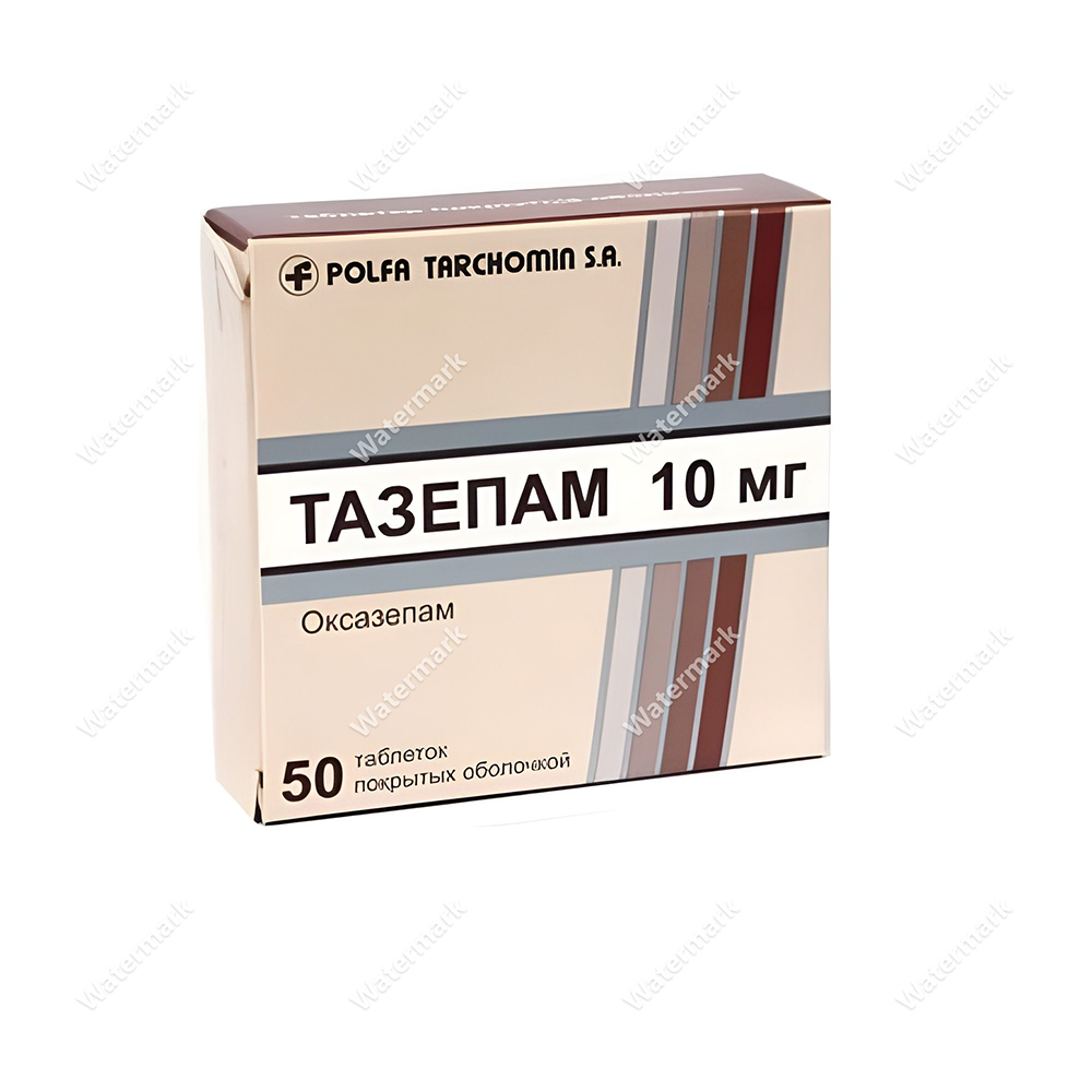 Препарат Тазепам (Оксазепам) 10 мг от Polfa Tarchomin — наличие в аптеках РК и актуальные цены