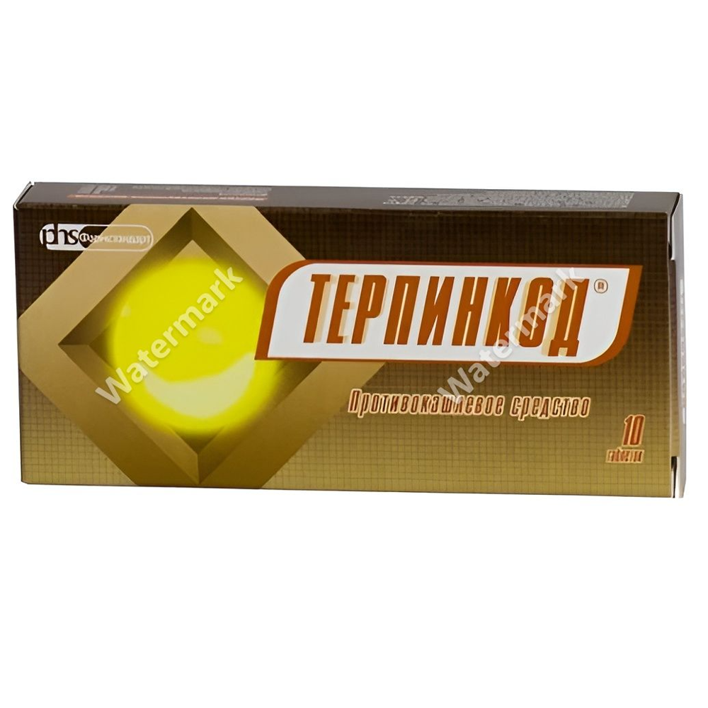 Терпинкод (Terpincode) от Фармстандарт — упаковка 10 таблеток комбинированного противокашлевого средства на основе кодеина